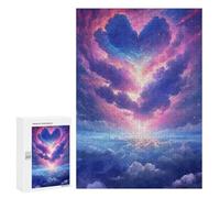 Puzzles 300 PCS pour Adolescents Heart-Shaped Clouds in The Sky Puzzles pour Adultes Améliore La Mémoire Interaction Parent-Enfant Jouet Jeu Intellectuel 300 PCS
