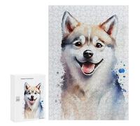 Puzzles 300 PCS pour Adolescents Husky Cute Dog Puzzles pour Adultes - Jeux De Construction - Analyse Et Logique - Idées Cadeaux pour Toute La Famille 300 PCS