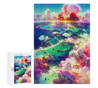 Puzzles 300 PCS pour Adolescents Island in The Sky -4 Puzzles pour Adultes Jeux Relaxants Difficulté Défi Éducatif Difficile 300 PCS