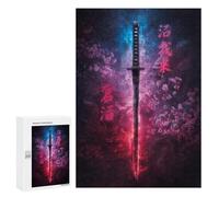 Puzzles 300 PCS pour Adolescents Japanese Sword Art Print Puzzles pour Adultes Améliore La Mémoire Défi Éducatif Réduction du Stress Cadeaux 300 PCS