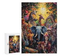 Puzzles 300 PCS pour Adolescents Jungle Party Celebration Jeux De Puzzle Relaxants Améliorent La Mémoire Offrez-Les en Cadeau À Toute La Famille 300 PCS