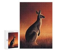 Puzzles 300 PCS pour Adolescents Kangaroo in Golden Light Puzzles pour Adultes Décoration Murale Jouet Difficile, Difficile, Stimulant À Compléter 300 PCS