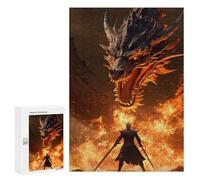 Puzzles 300 PCS pour Adolescents Legendary Fire Dragon Jeu De Puzzle Casse-tête Anti-Stress Stimulant À Compléter 300 PCS