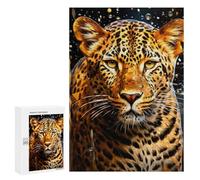 Puzzles 300 PCS pour Adolescents Leopard Portrait Wild Beauty Jeux De Puzzle Relaxants Améliorent La Mémoire Offrez-Les en Cadeau À Toute La Famille 300 PCS
