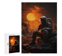 Puzzles 300 PCS pour Adolescents Lost Astronaut Jeu De Puzzle Casse-tête Anti-Stress Stimulant À Compléter 300 PCS