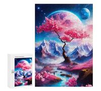 Puzzles 300 PCS pour Adolescents Magic Pink Tree Jeu De Puzzle Casse-tête Anti-Stress Stimulant À Compléter 300 PCS