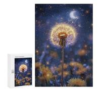 Puzzles 300 PCS pour Adolescents Magical Dandelion Night Sky Puzzles pour Adultes Améliore La Mémoire Défi Éducatif Réduction du Stress Cadeaux 300 PCS