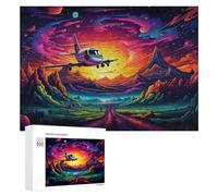Puzzles 300 PCS pour Adolescents Magical Sunset Flight Adventure -5 Puzzles pour Adultes Jeux De Détente Décoration Murale Idéal comme Cadeau pour Toute La Famille 300 PCS