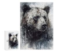 Puzzles 300 PCS pour Adolescents Majestic Bear Black Ink Puzzles pour Adultes À Monter Soi-même - Jeux Éducatifs Et Amusants en Famille 300 PCS