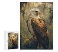 Puzzles 300 PCS pour Adolescents Majestic Eagle in Forest Puzzle pour Adultes : Un Jeu Manuel Amusant Et Humoristique pour Un Anniversaire Ou Noël 300 PCS
