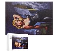 Puzzles 300 PCS pour Adolescents Marilyn Monroe in Black Leather Suit Jeux De Puzzle Relaxants Améliorent La Mémoire Offrez-Les en Cadeau À Toute La Famille 300 PCS
