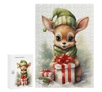 Puzzles 300 PCS pour Adolescents Merry Tiny Deer Xmas Puzzles pour Adultes Décoration Murale Jouet Difficile, Difficile, Stimulant À Compléter 300 PCS