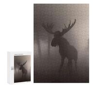 Puzzles 300 PCS pour Adolescents Moose Animal Fog Puzzles pour Adultes - Jeux De Construction - Analyse Et Logique - Idées Cadeaux pour Toute La Famille 300 PCS