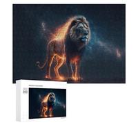 Puzzles 300 PCS pour Adolescents Mystical Lion in Cosmic Light Jeux De Puzzle Relaxants Améliorent La Mémoire Offrez-Les en Cadeau À Toute La Famille 300 PCS
