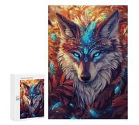 Puzzles 300 PCS pour Adolescents Mystical Wolf with Feather Puzzles pour Adultes Décoration Murale Jouet Difficile, Difficile, Stimulant À Compléter 300 PCS
