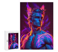Puzzles 300 PCS pour Adolescents Neon Angel Statue Jeu De Puzzle Casse-tête Anti-Stress Stimulant À Compléter 300 PCS