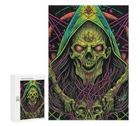 Puzzles 300 PCS pour Adolescents Neon Reaper Artwork Jeux De Puzzle Relaxants Améliorent La Mémoire Offrez-Les en Cadeau À Toute La Famille 300 PCS