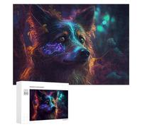 Puzzles 300 PCS pour Adolescents Neon Wolf in Enchanted Forest -2 Jeux De Puzzle Relaxants Améliorent La Mémoire Offrez-Les en Cadeau À Toute La Famille 300 PCS