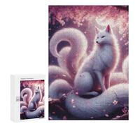 Puzzles 300 PCS pour Adolescents Ninetail White Kitsune Puzzles pour Adultes Décoration Murale Jouet Difficile, Difficile, Stimulant À Compléter 300 PCS