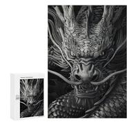 `Puzzles 300 PCS pour Adolescents Obsidian Chinese Dragon Puzzles pour Adultes Jeux De Détente Découpe De Précision Offre Spéciale Cadeaux pour Toute La Famille 300 PCS