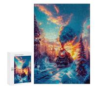 Puzzles 300 PCS pour Adolescents Old Train on The Tracks Puzzle pour Adultes : Un Jeu Manuel Amusant Et Humoristique pour Un Anniversaire Ou Noël 300 PCS