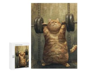 Puzzles 300 PCS pour Adolescents Orange Tabby Cat Lifting Puzzles pour Adultes Jouets Anti-Stress Décoration Parfaite Cadeaux Anti-Stress 300 PCS