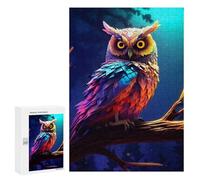 Puzzles 300 PCS pour Adolescents Owl Blue Night Puzzles pour Adultes Jeux De Détente Décoration Murale Idéal comme Cadeau pour Toute La Famille 300 PCS