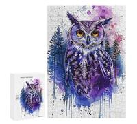 Puzzles 300 PCS pour Adolescents Owl Paint Splatter Jeu De Puzzle Casse-tête Anti-Stress Stimulant À Compléter 300 PCS