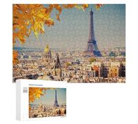 Puzzles 300 PCS pour Adolescents Paris Eiffel Tower Autumn Scenery Jeux De Puzzle Relaxants Améliorent La Mémoire Offrez-Les en Cadeau À Toute La Famille 300 PCS