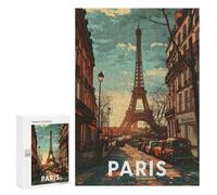 Puzzles 300 PCS pour Adolescents Paris Eiffel Tower Puzzle Adulte Jeu Familial Une Œuvre d'art À Offrir en Cadeau À Toute La Famille 300 PCS