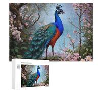Puzzles 300 PCS pour Adolescents Peacock in Blossom Garden Jeux De Puzzle Relaxants Améliorent La Mémoire Offrez-Les en Cadeau À Toute La Famille 300 PCS