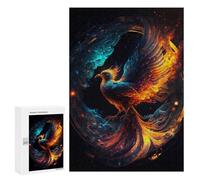 Puzzles 300 PCS pour Adolescents Phoenix Rising Fire and Water Harmony Puzzles pour Adultes Décoration Murale Jouet Difficile, Difficile, Stimulant À Compléter 300 PCS