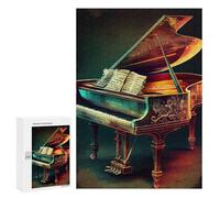 Puzzles 300 PCS pour Adolescents Piano Illustration Puzzles pour Adultes Jeu De Réflexion Cadeau d'anniversaire Difficile À Compléter 300 PCS