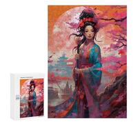 Puzzles 300 PCS pour Adolescents Pink Cherry Blossom Puzzles pour Adultes À Monter Soi-même - Jeux Éducatifs Et Amusants en Famille 300 PCS