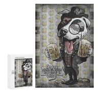 Puzzles 300 PCS pour Adolescents Pit Bull Enjoy Craft Beer Puzzles pour Adultes À Monter Soi-même - Jeux Éducatifs Et Amusants en Famille 300 PCS