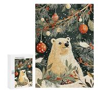 Puzzles 300 PCS pour Adolescents Polar Bear Christmas Jeu De Puzzle Casse-tête Anti-Stress Stimulant À Compléter 300 PCS
