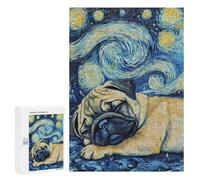 Puzzles 300 PCS pour Adolescents Pug Puppy Sleeping Night Puzzle Adulte Jeu Familial Une Œuvre d'art À Offrir en Cadeau À Toute La Famille 300 PCS