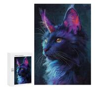Puzzles 300 PCS pour Adolescents Purple Space Cat Jeu De Puzzle Casse-tête Anti-Stress Stimulant À Compléter 300 PCS