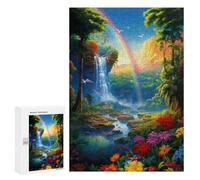 Puzzles 300 PCS pour Adolescents Rainbow Paradise with Waterfall Jeux De Puzzle Relaxants Améliorent La Mémoire Offrez-Les en Cadeau À Toute La Famille 300 PCS