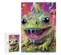 Puzzles 300 PCS pour Adolescents Rainbow Slime Frog Fantasy Jeux De Puzzle Relaxants Améliorent La Mémoire Offrez-Les en Cadeau À Toute La Famille 300 PCS