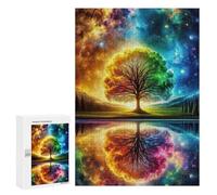 `Puzzles 300 PCS pour Adolescents Rainbow Tree Cosmic Puzzles pour Adultes Jeux De Détente Découpe De Précision Offre Spéciale Cadeaux pour Toute La Famille 300 PCS