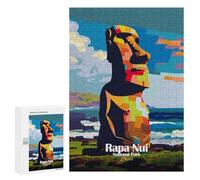Puzzles 300 PCS pour Adolescents Rapa NUI National Park Chile Art Puzzles pour Adultes Jeu De Réflexion Cadeau d'anniversaire Difficile À Compléter 300 PCS