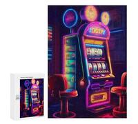 Puzzles 300 PCS pour Adolescents Retro Gamble Machine Puzzles pour Adultes Jeu De Réflexion Cadeau d'anniversaire Difficile À Compléter 300 PCS