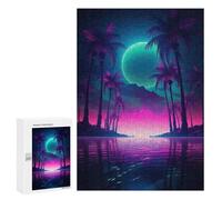 Puzzles 300 PCS pour Adolescents Retro Synthwave Oasis Puzzles pour Adultes Jouets Anti-Stress Décoration Parfaite Cadeaux Anti-Stress 300 PCS