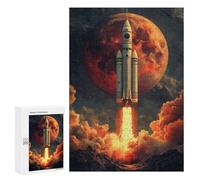 Puzzles 300 PCS pour Adolescents Rocket Launch to Mars Puzzles pour Adultes - Jouets À Faire Soi-même, mais Aussi Un Défi Éducatif Amusant Et Humoristique 300 PCS