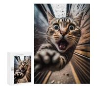 Puzzles 300 PCS pour Adolescents Rogue Cat on The Loose Jeu De Puzzle Casse-tête Anti-Stress Stimulant À Compléter 300 PCS