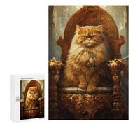 Puzzles 300 PCS pour Adolescents Royal Persian Cat Throne-2 Puzzles pour Adultes Améliore La Mémoire Défi Éducatif Réduction du Stress Cadeaux 300 PCS