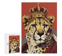 Puzzles 300 PCS pour Adolescents Royalty Cheetah Puzzles pour Adultes À Monter Soi-même - Jeux Éducatifs Et Amusants en Famille 300 PCS