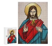 Puzzles 300 PCS pour Adolescents Sacred Heart of Jesus Puzzle pour Adultes : Un Jeu Manuel Amusant Et Humoristique pour Un Anniversaire Ou Noël 300 PCS