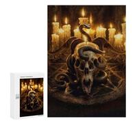 Puzzles 300 PCS pour Adolescents Skull and Serpent Puzzles pour Adultes Jeu De Réflexion Cadeau d'anniversaire Difficile À Compléter 300 PCS